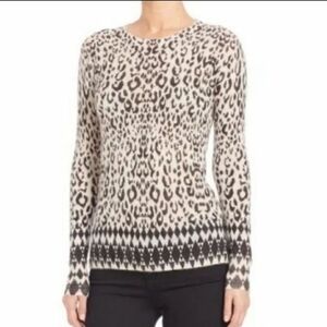 Rebecca Taylor Mohair Alpaca Blend Lightweight Sweater Sz S Black and Light Grey